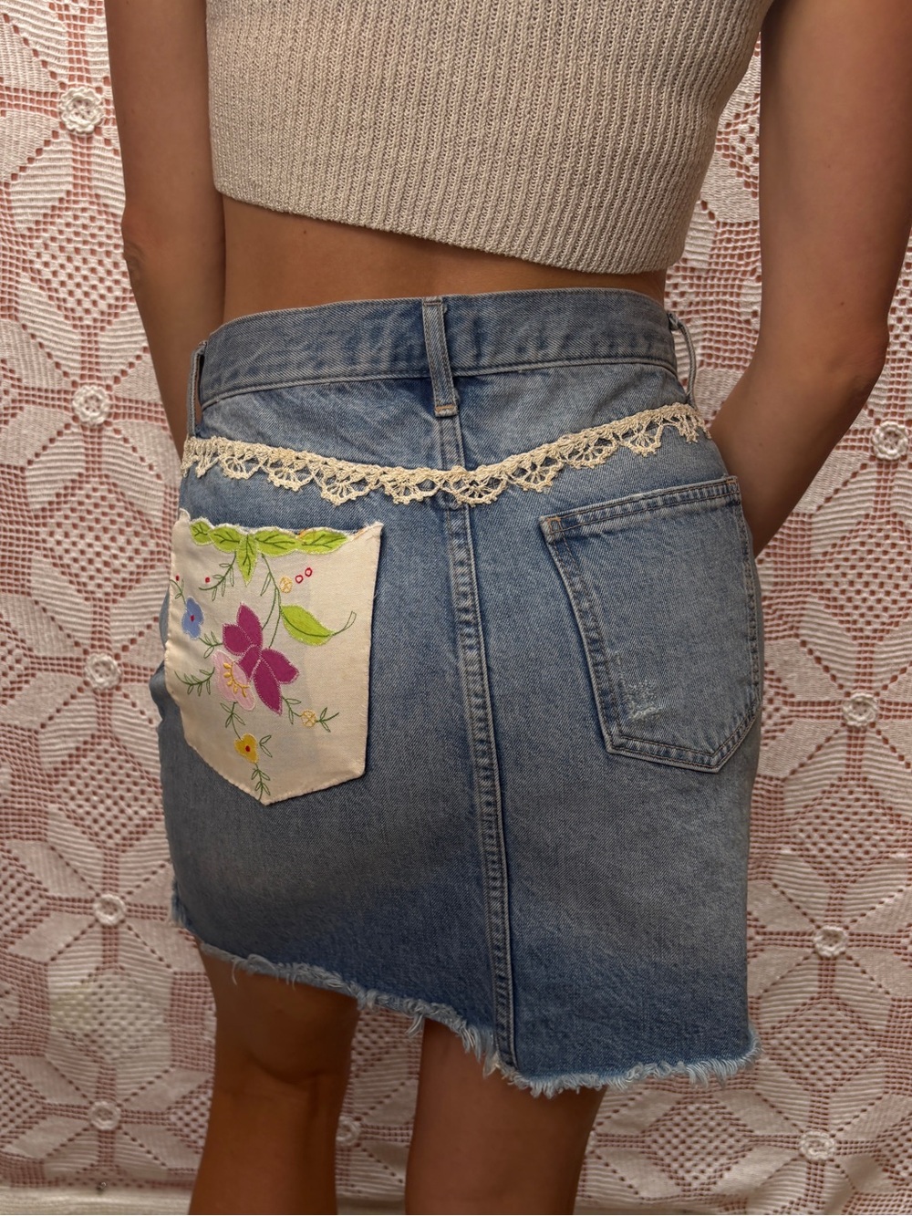 Good Ghost  Upcycled Mini Skirt Sz 26